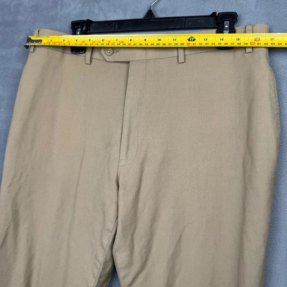 Lauren Ralph Lauren Mens 100% Wool Khaki‎ Straight Leg Dress Pants Total Comfort